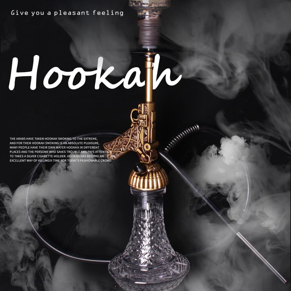 Cross-border Product European and American Arabic Hookah Luger Pistol Shape Craft Resin Hookah Bar Hookah Shisha