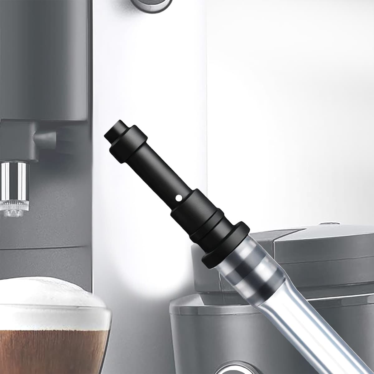 Black Long Tube Coffee Machine Milk Tube Connector Compatible with Melitta, Siemens, Jura, Nivona Coffee Machines