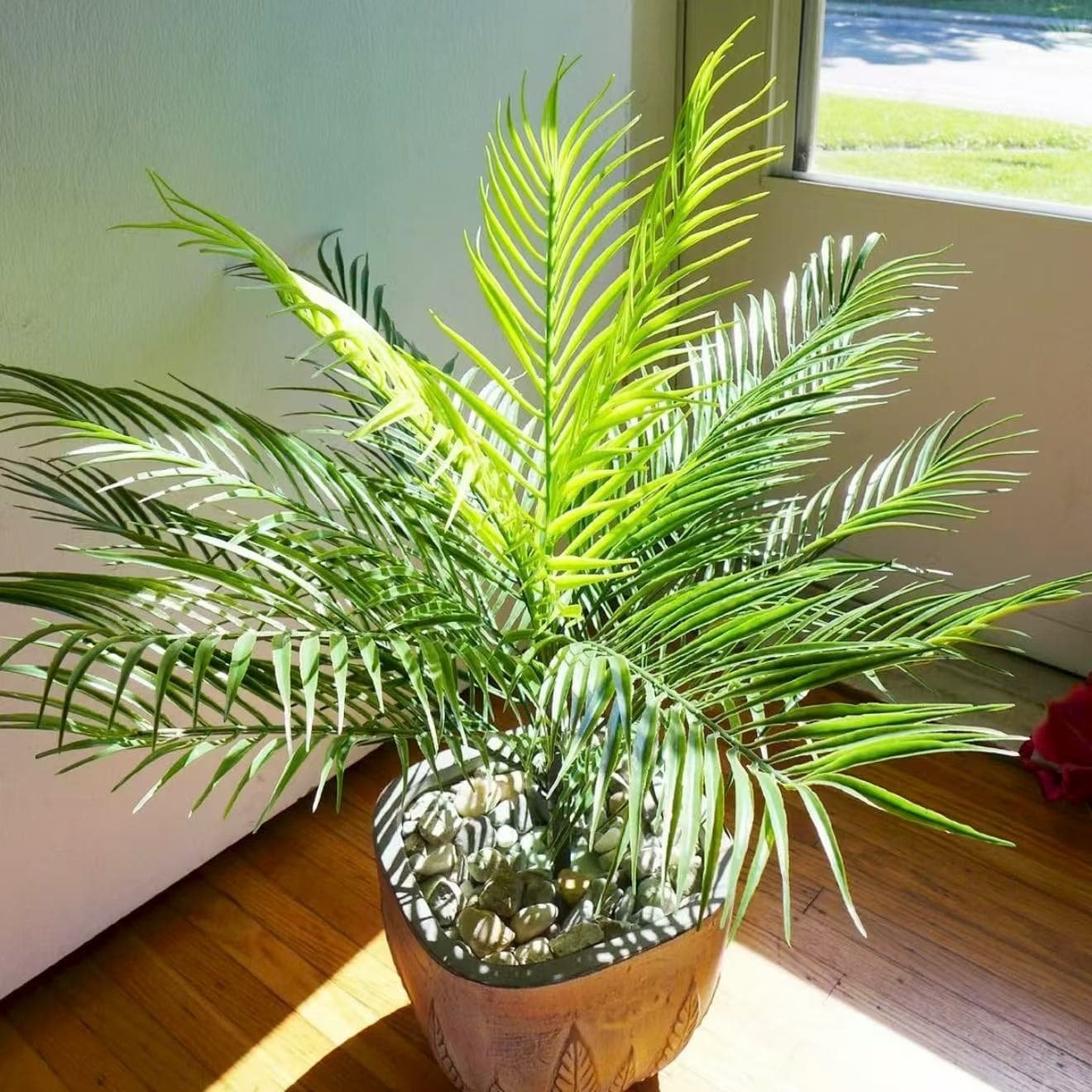 Factory Direct 9-Branch Sago Palm Leaf Artificial Areca Palm Fern for Outdoor Plant Wall Palm Leaf Wedding Landscape