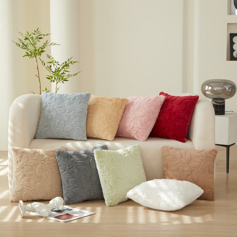 Source factory cross-border popular pillow light luxury imitation rabbit fur texture cushion living room sofa decoration pillow