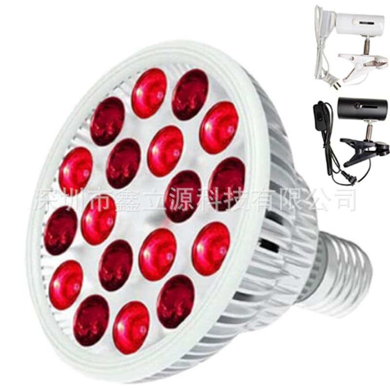 White-cased 54W/18W LED therapy lamp, 660nm/850nm near-infrared therapy lamp, PAR38 beauty lamp.