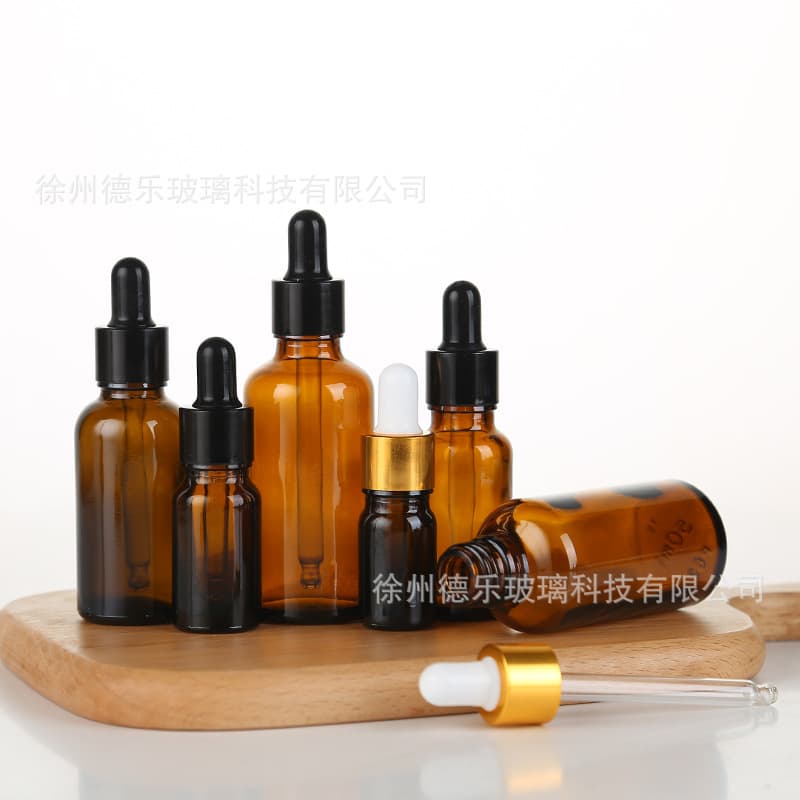 Wholesale 50ml Essential Oil Bottle Cosmetic Refill Bottle Serum Bottle Brown Spray Glass Bottle Amber Glass Dropper Bottle