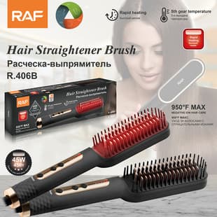 RAF New Product Straightening Brush Negative Ion Non-Damaging Hair Straightener Electric Heater Hair Straightening Wand Easy to Use Household