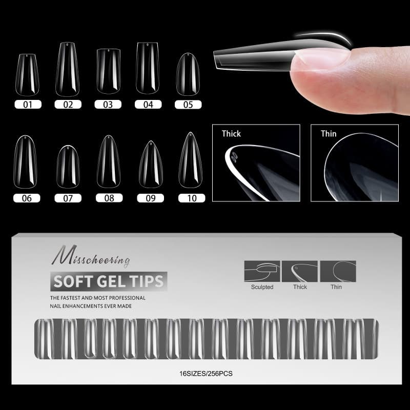 Cross-border Europe and America Hot Selling Nail Art Arch Nail Tips Semi-Matte Nail Tips Invisible False Nails Box 16 Sizes