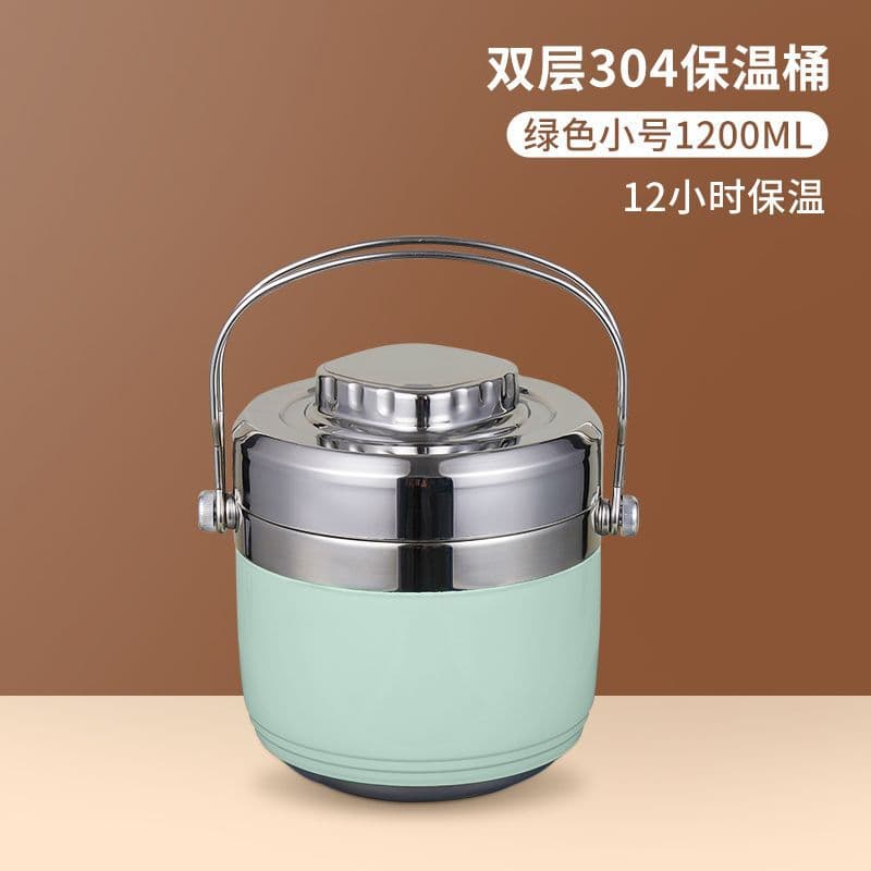 304 Stainless Steel Insulated Lunch Box Office Worker Meal Prep Winter Double-Layer Household Insulated Bucket Student Insulated Container Wholesale