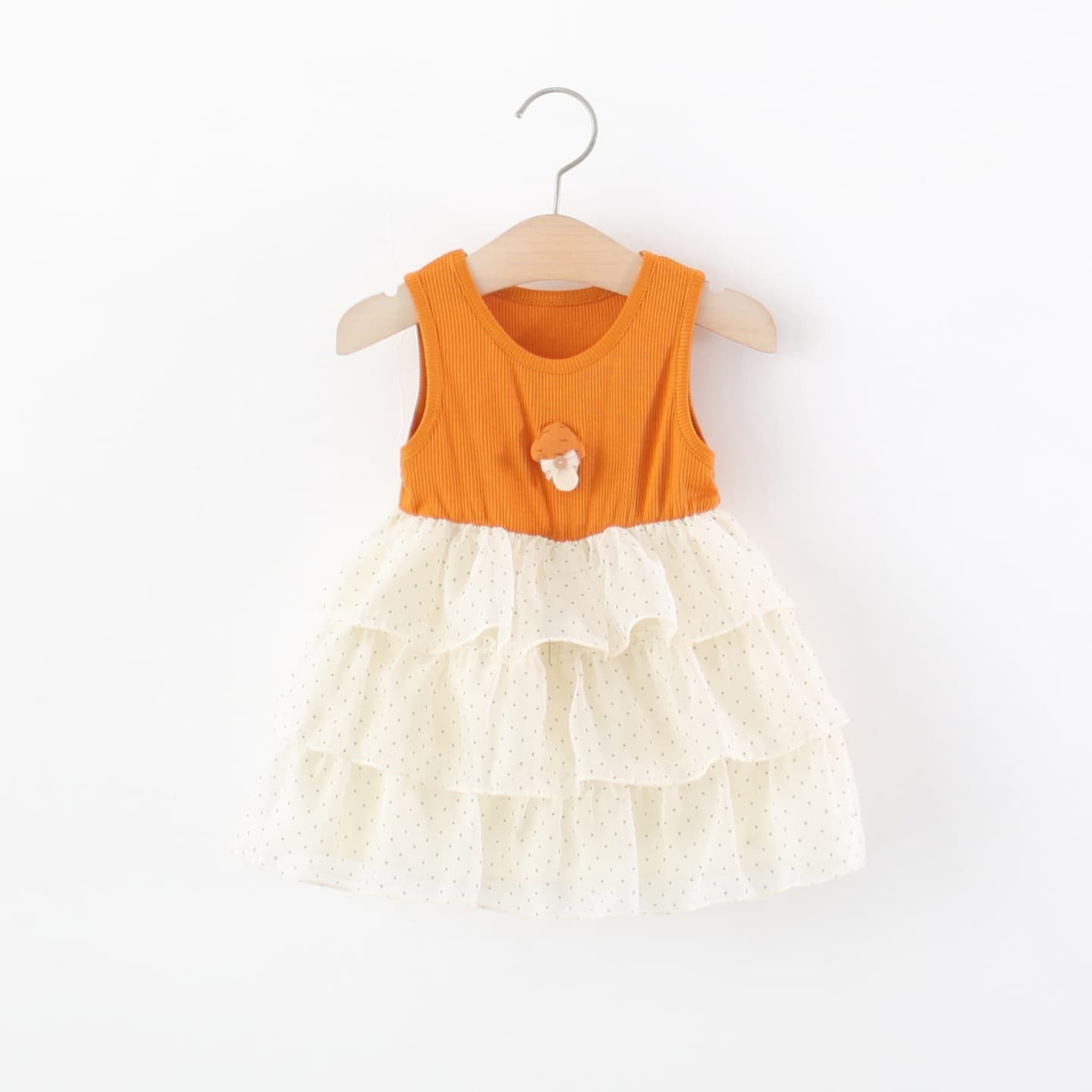 Girls Sleeveless Dress Summer Children Baby Mushroom Polka Dot Cake Princess Dress Toddler Summer Clothing