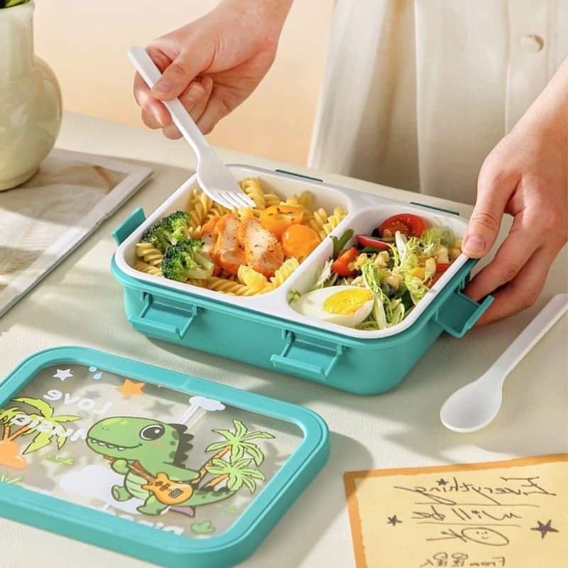 Cartoon stainless steel lunch box, food-grade lunch box, high-looking, large-capacity student portable lunch box, insulated lunch box
