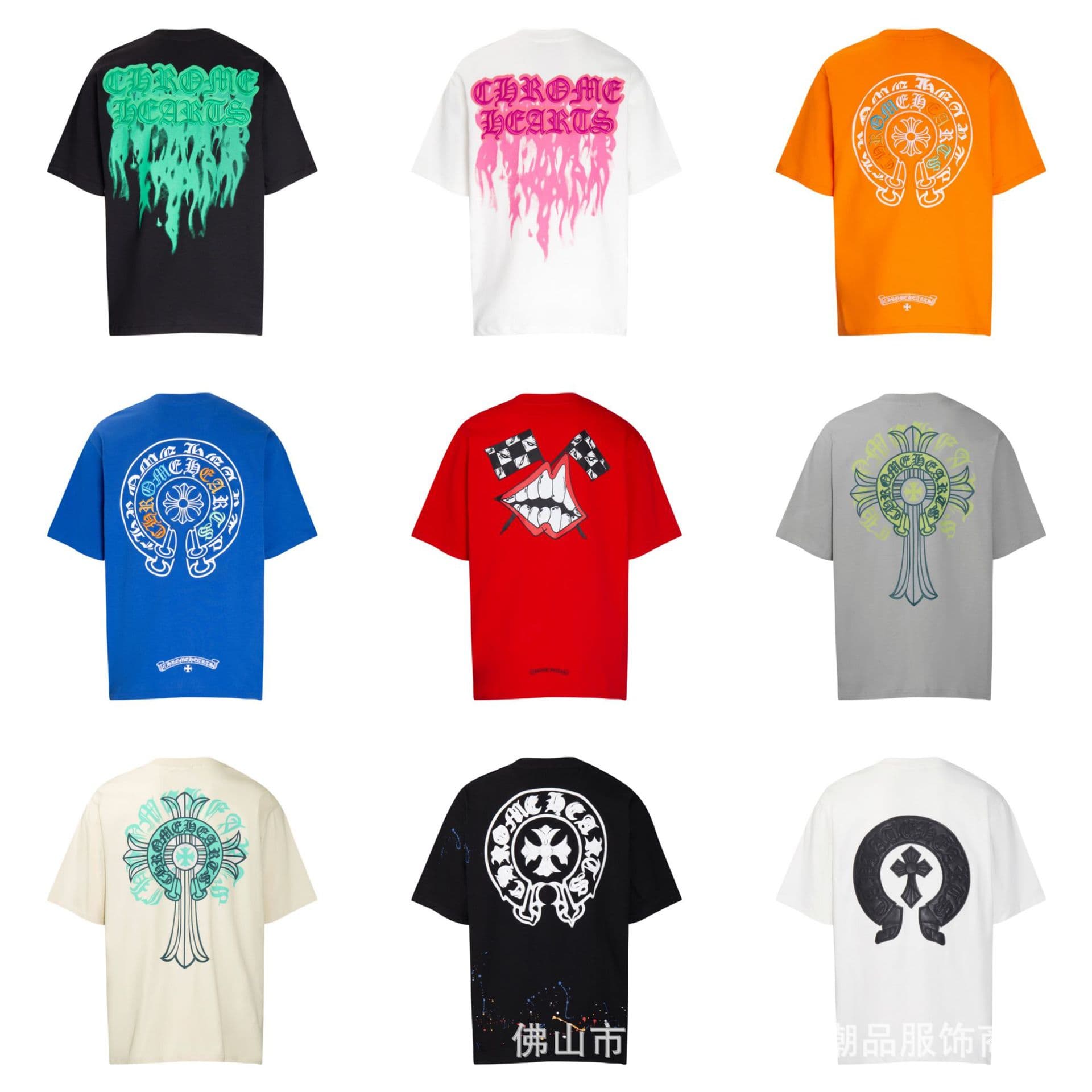 Chrome Heart 24 New Correct Version Summer Short Sleeve T-Shirt Series for Men and Women, European and American Street Hip Hop Style