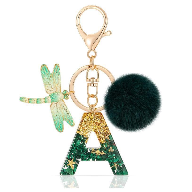 Resin 26 English letters keychain initial keychain resin letter A keychain cute car key