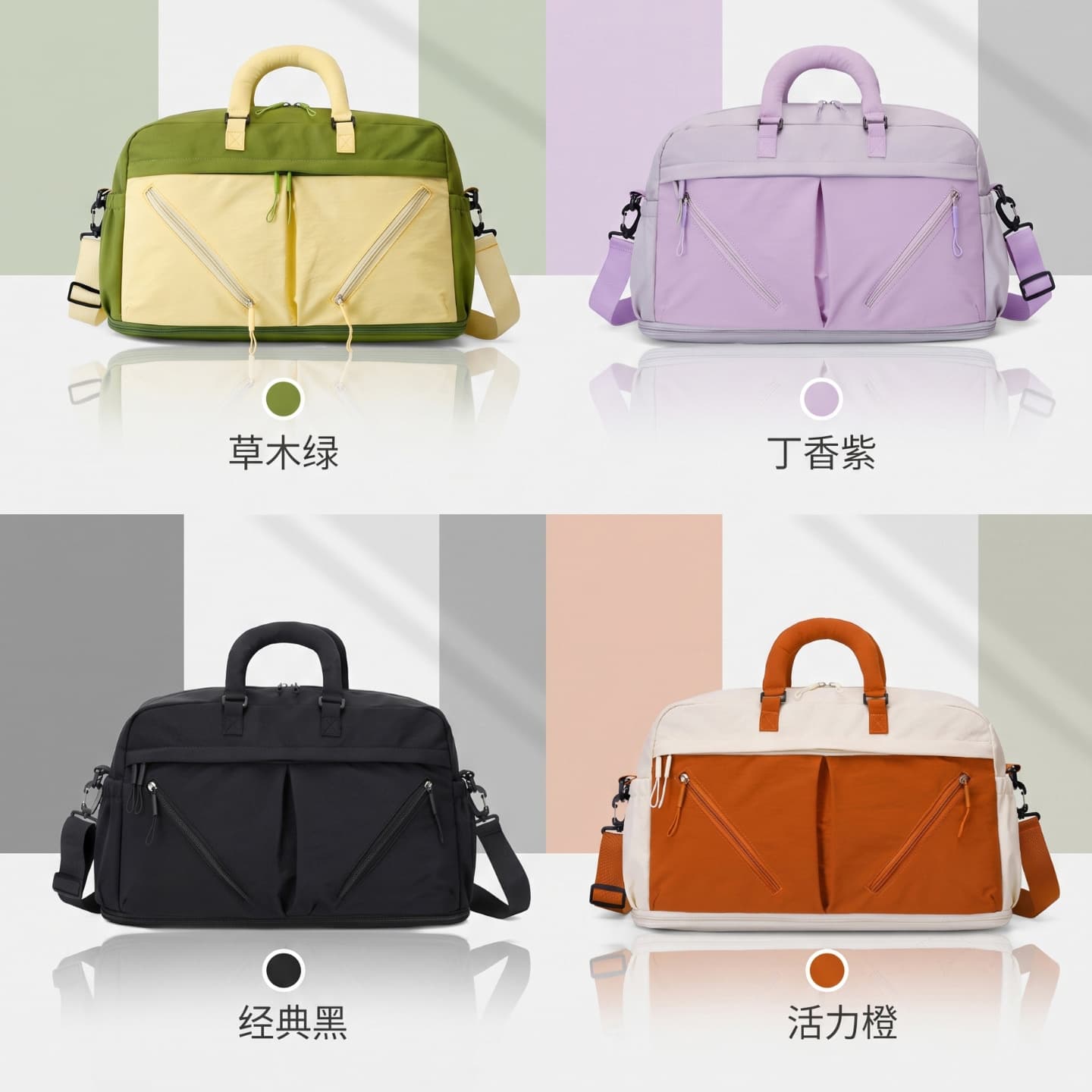 Composite travel bag, handbag, fitness bag, sports bag, large capacity bag, expansion bag, business trip bag, cross-border new product