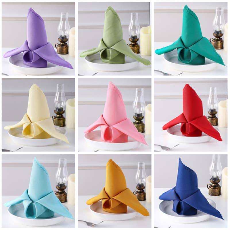 Napkin flower cut edge cloth hotel folding flower wipe cup wedding western table decoration placemat cross-border ready stock