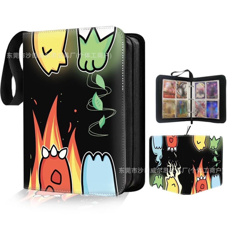 Pokémon Game Card Album, Jia Ao Le Anime Card Storage Album, Zippered 9-Pocket High-Capacity Collection Album