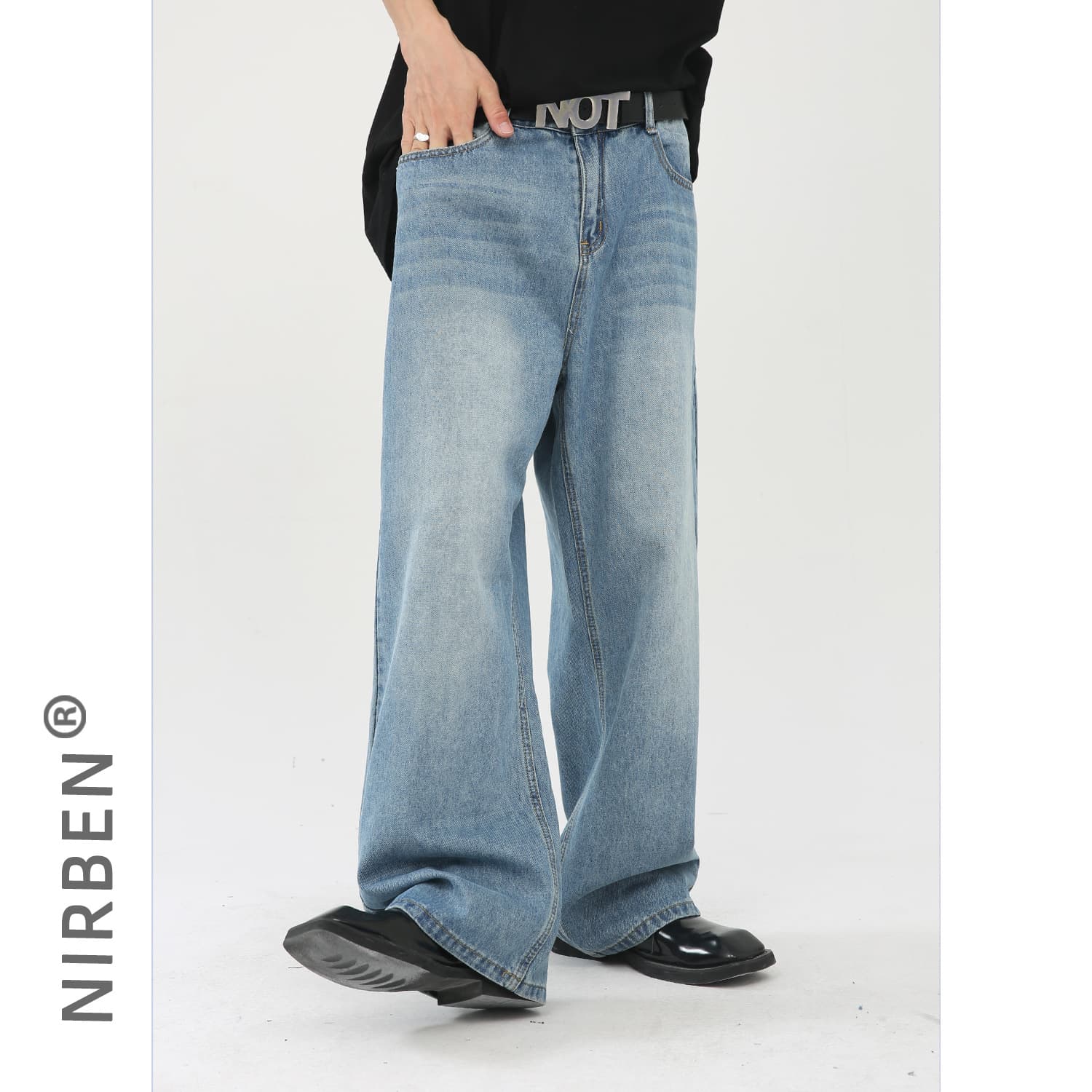 nirben Denim | Wide-leg Retro Jeans Korean Loose Straight Fit Slimming Versatile Floor-length Dad Pants