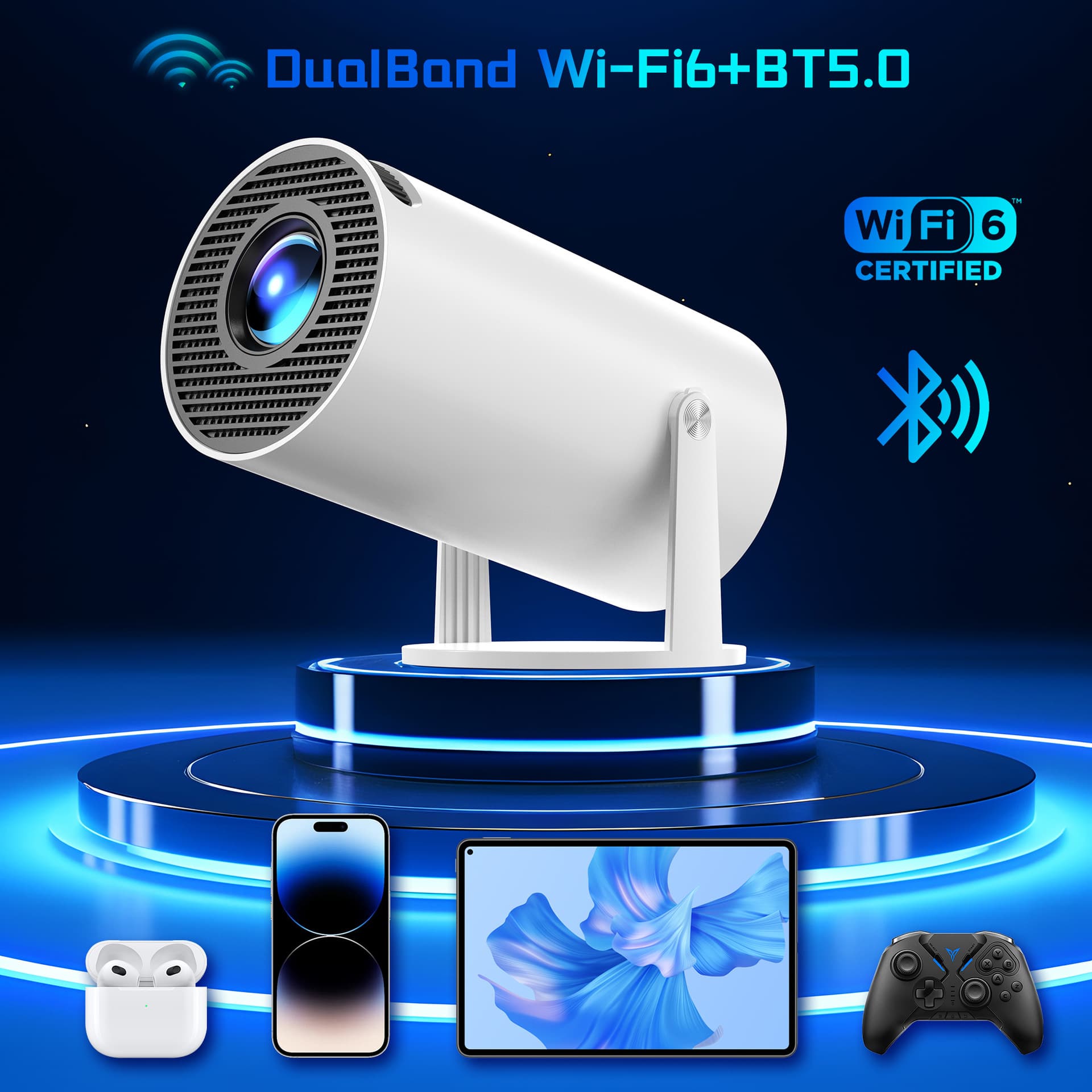 Wejie's new barrel-type smart projector HY-300 mobile phone with screen obstacle avoidance home bedroom living room office wine