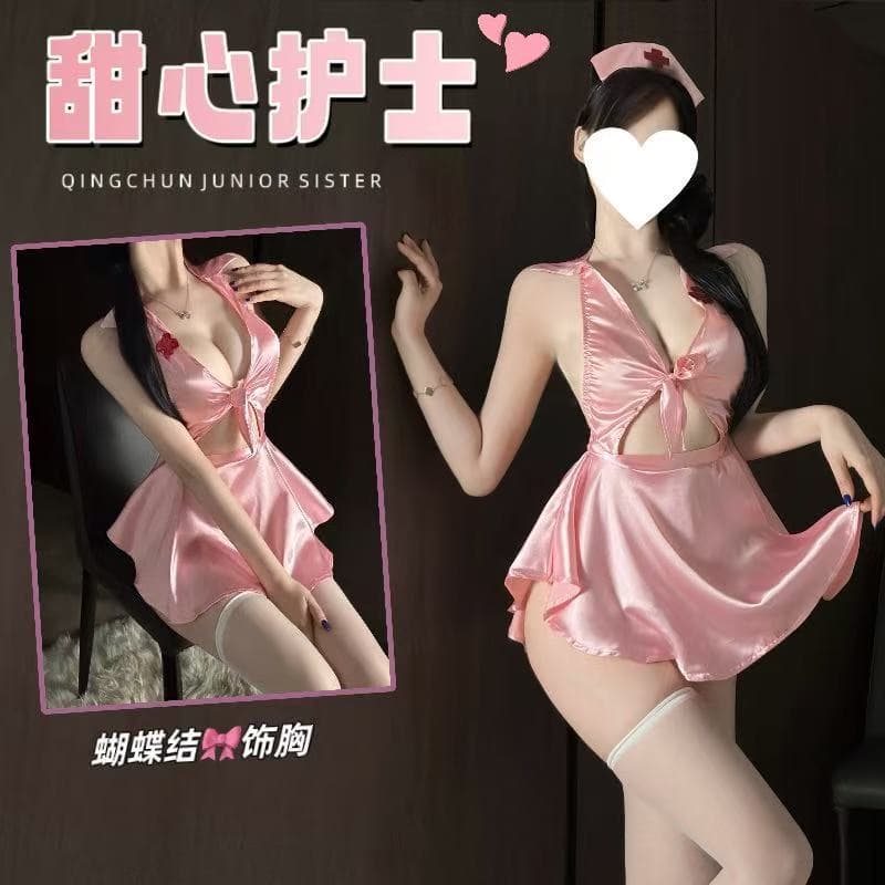Sexy lingerie, sexy and cute nurse, temptation dress, date shirt, halter neck, backless uniform, temptation maid outfit