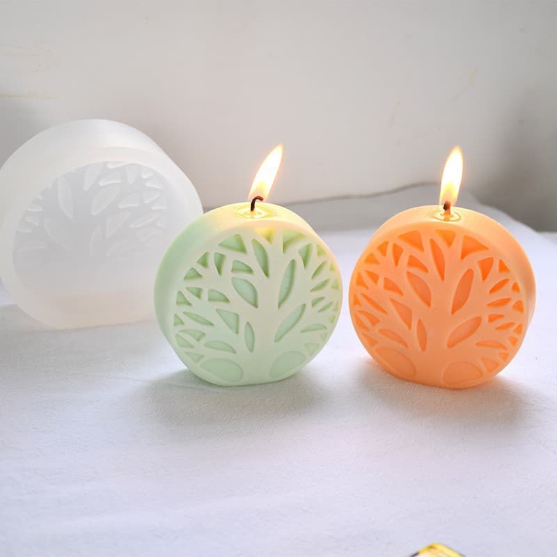 Abstract Tree Silicone Mold Round Coral Tree Aromatherapy Candle Plaster Mold Handmade Soap Mold Candle Mold