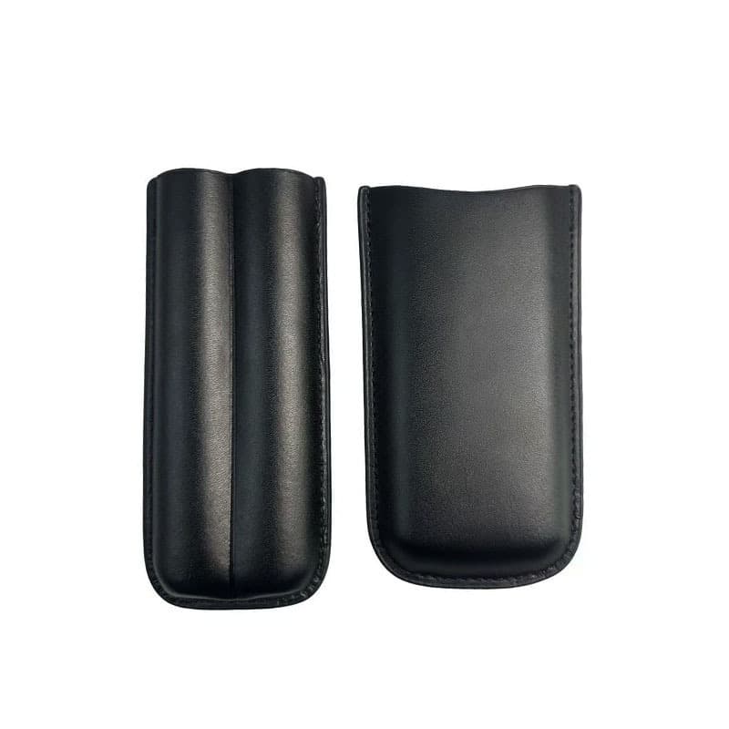 In Stock Cigar Case 2-Pack Travel Bag Cigar Tool Accessories PU Leather Cigar Set Cigar Humidor Leather Case