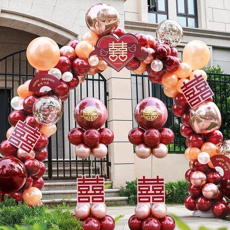 Wedding Balloon Arch Stand for Outdoor Village Entrance, Wedding Room Decoration Set, Grand Opening, Birthday Party