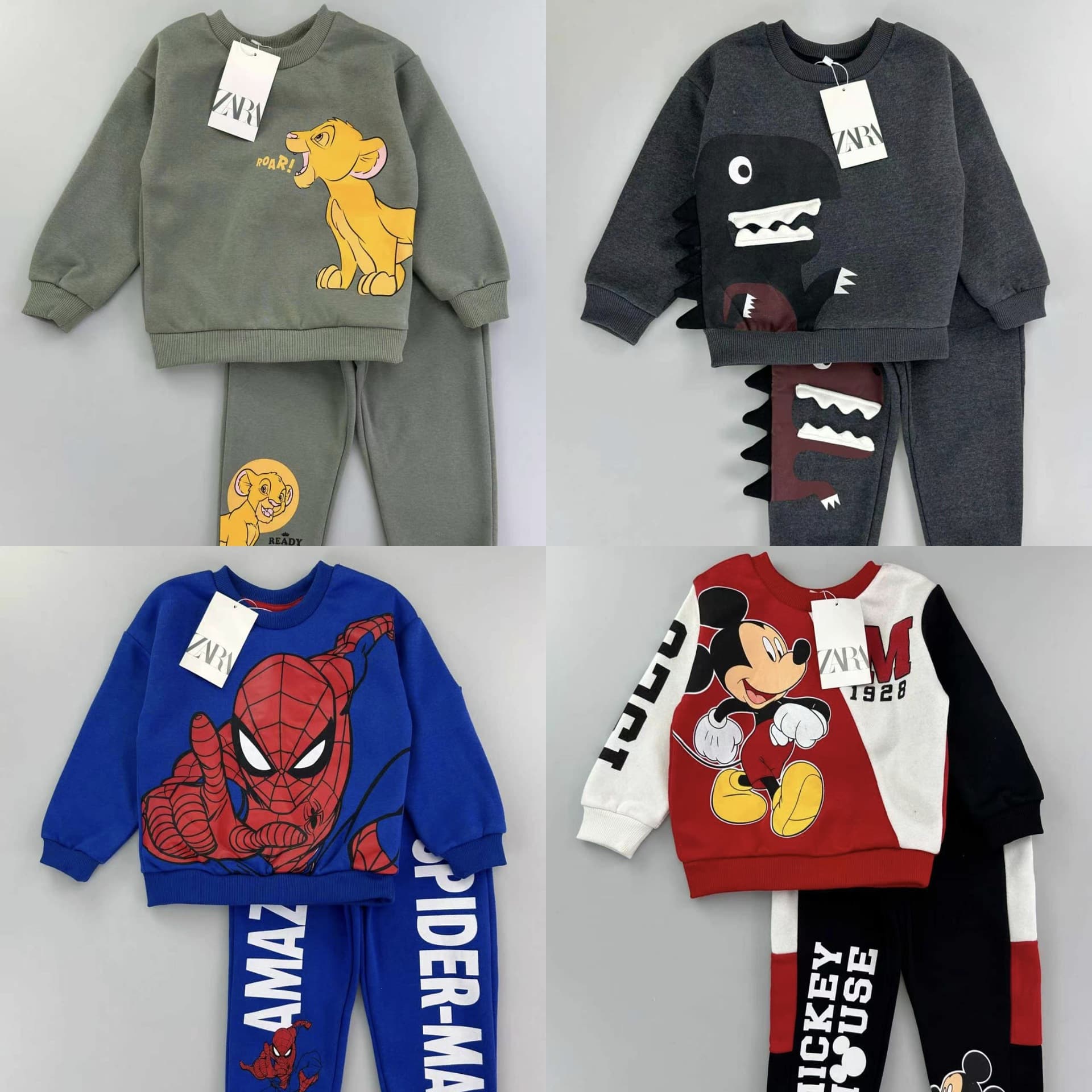 Kids' Jacket Fall/Winter Mid-Child Long Sleeve Round Neck Hoodie and Pants Ages 2-8 Boys' Set Two-Piece