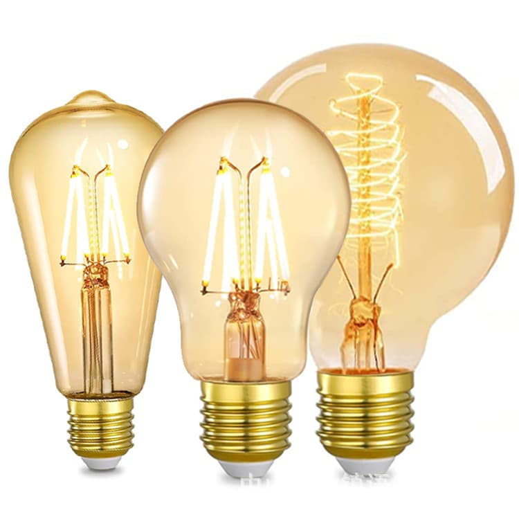 ST58/ST64 LED Filament Bulb, Retro Tea/Coffee Color Glass Bulb, Edison Light Source
