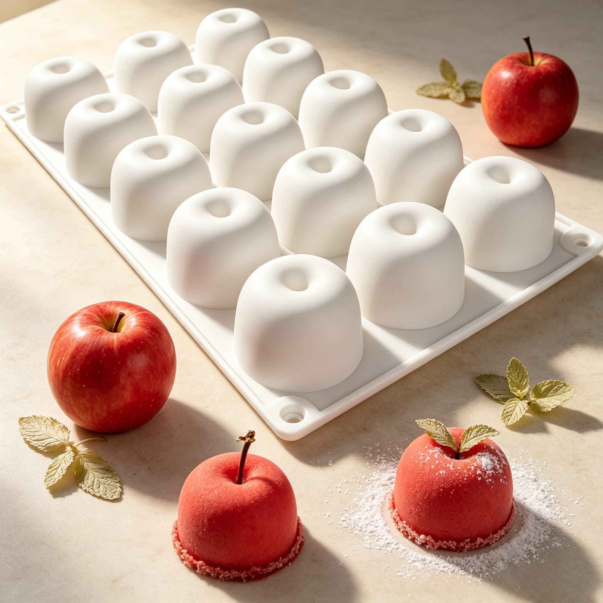 Cross-border new 15-dimensional apple silicone cake baking mold ice cream pudding Christmas apple chocolate