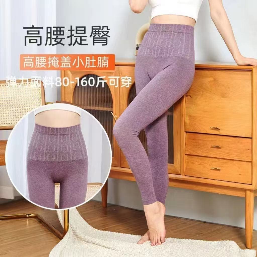 Autumn/winter new style middle-aged and elderly base pants tight-fitting thermal pants high-waisted tummy control women's high elasticity butt-lift heating long johns.