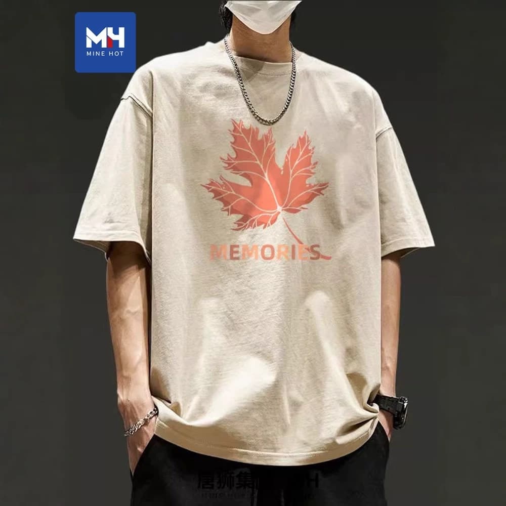 Tangshi Group MH Short Sleeve T-Shirt Men's Summer Ice Silk Half Sleeve 2026 New Cotton Heavyweight Men's Clothing D