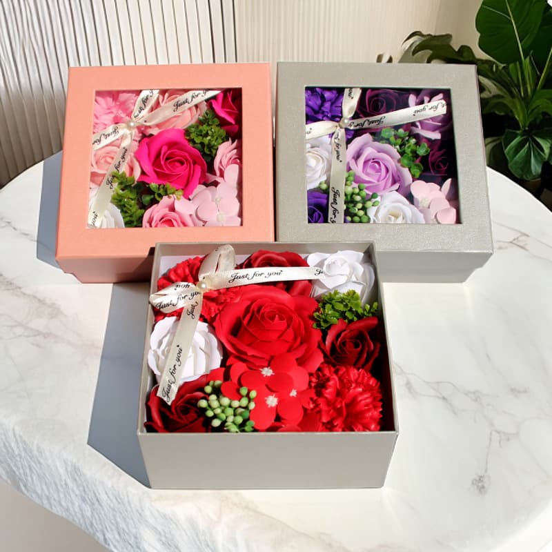 Hot-Selling Teacher's Day Gift Creative Gift Rose Flower Gift Box Best Friend Birthday Surprise Artificial Rose Soap Flower