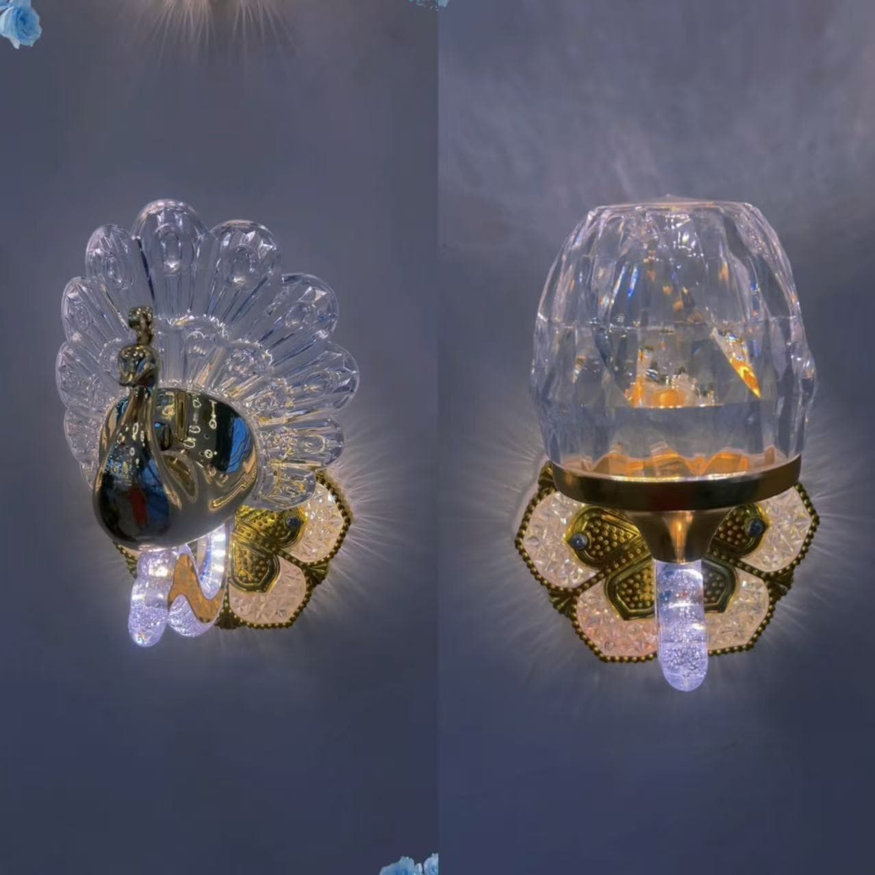 Peacock Wall Lamp for Living Room, TV Background Wall, Hallway, Corridor, Bedroom Bedside Light, Creative and Light Luxury Design