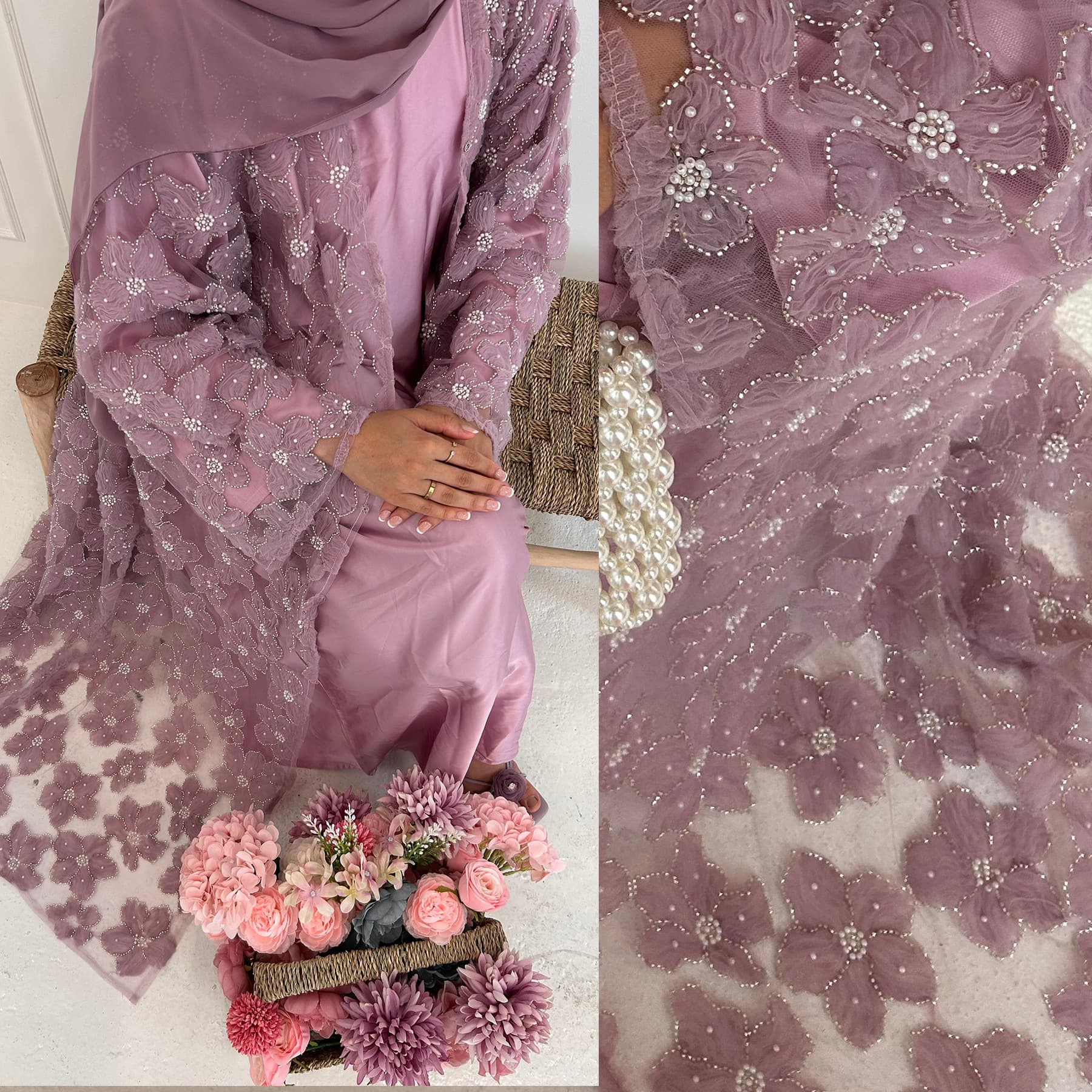 2025 Loriya 3D Floral Handmade Beaded Cardigan LR1069