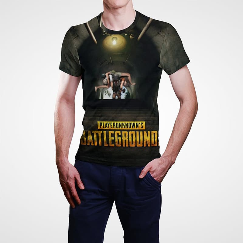 Cross-border European and American hot-selling short-sleeve PUBG 3D digital printed crew neck T-shirt for men and women