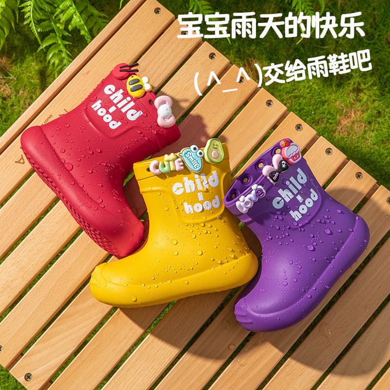 Children's Rain Boots for Girls, Anti-slip Rain Boots for School Girls, Waterproof Boys' and Kids' Galoshes