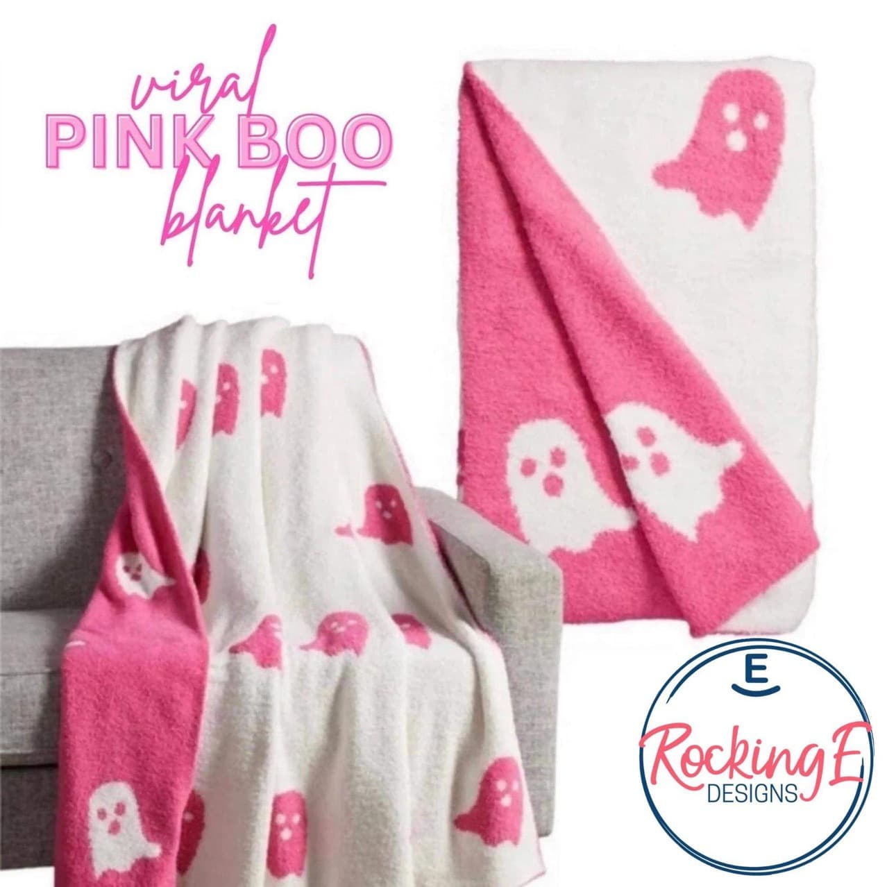 Cross-border new product pink Halloween Ghost Blanket peripheral plush ghost blanket double-sided