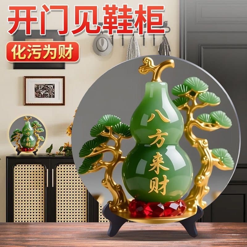 Fortune from All Directions Auspicious Persimmon Ornament for Home Blessing, Wealth, and Good Luck, Desktop Display for Entryway