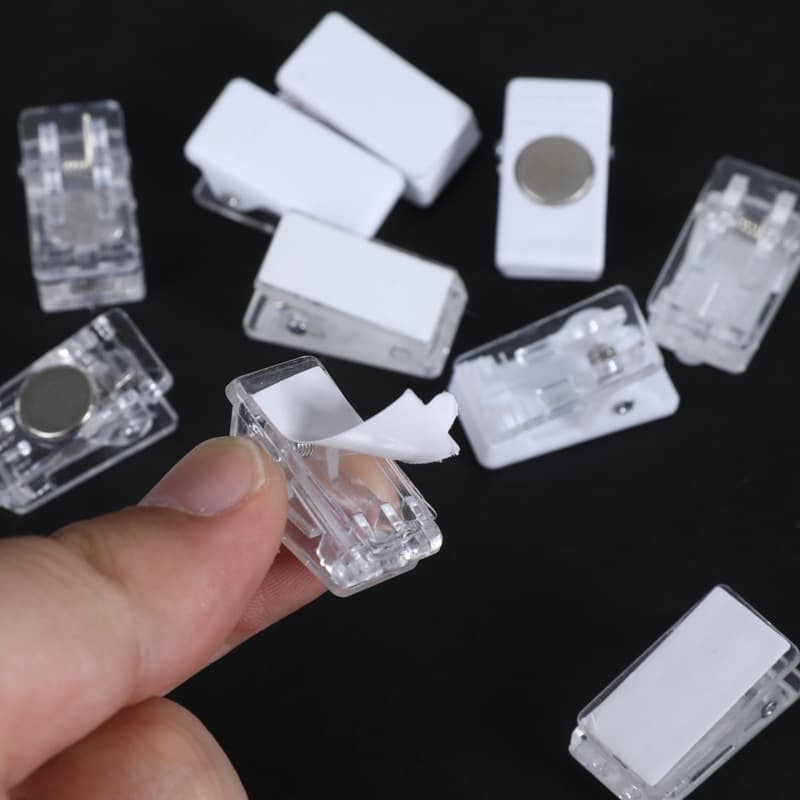 Acrylic clip stationery accessories plastic clip transparent small clip with glue document account PP clip DIY photo clip