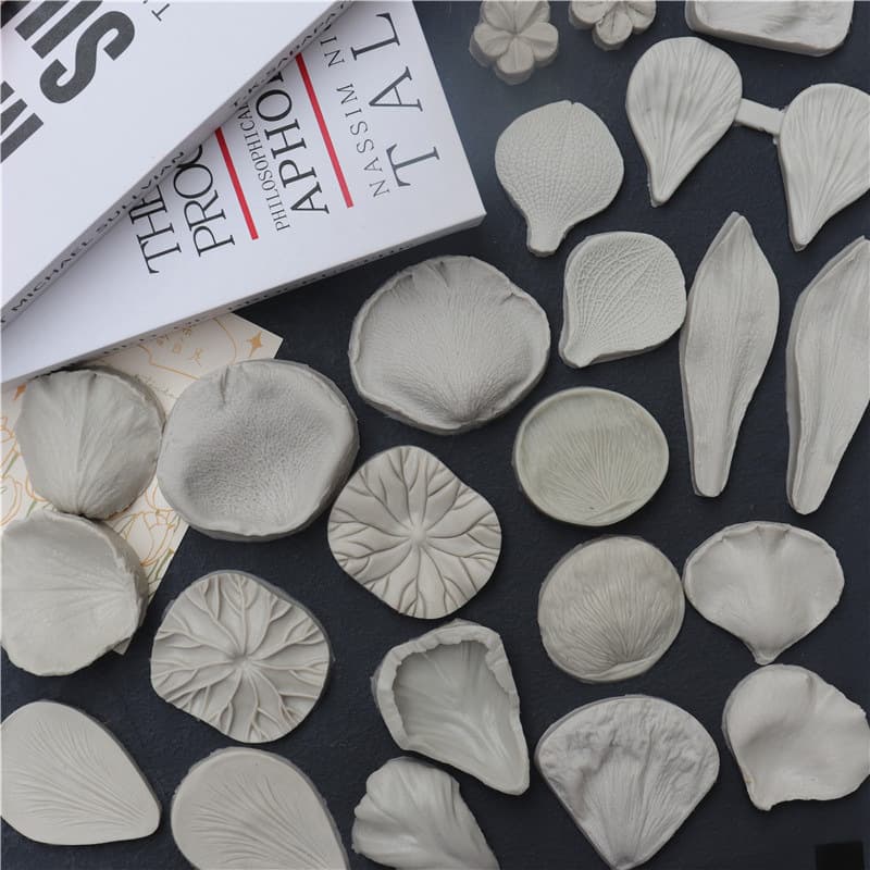 Rose, Peony, Tulip, Lily, Plum Blossom Silicone Fondant Mold Cake Embossing Stamp Silicone Mold Clamp Mold