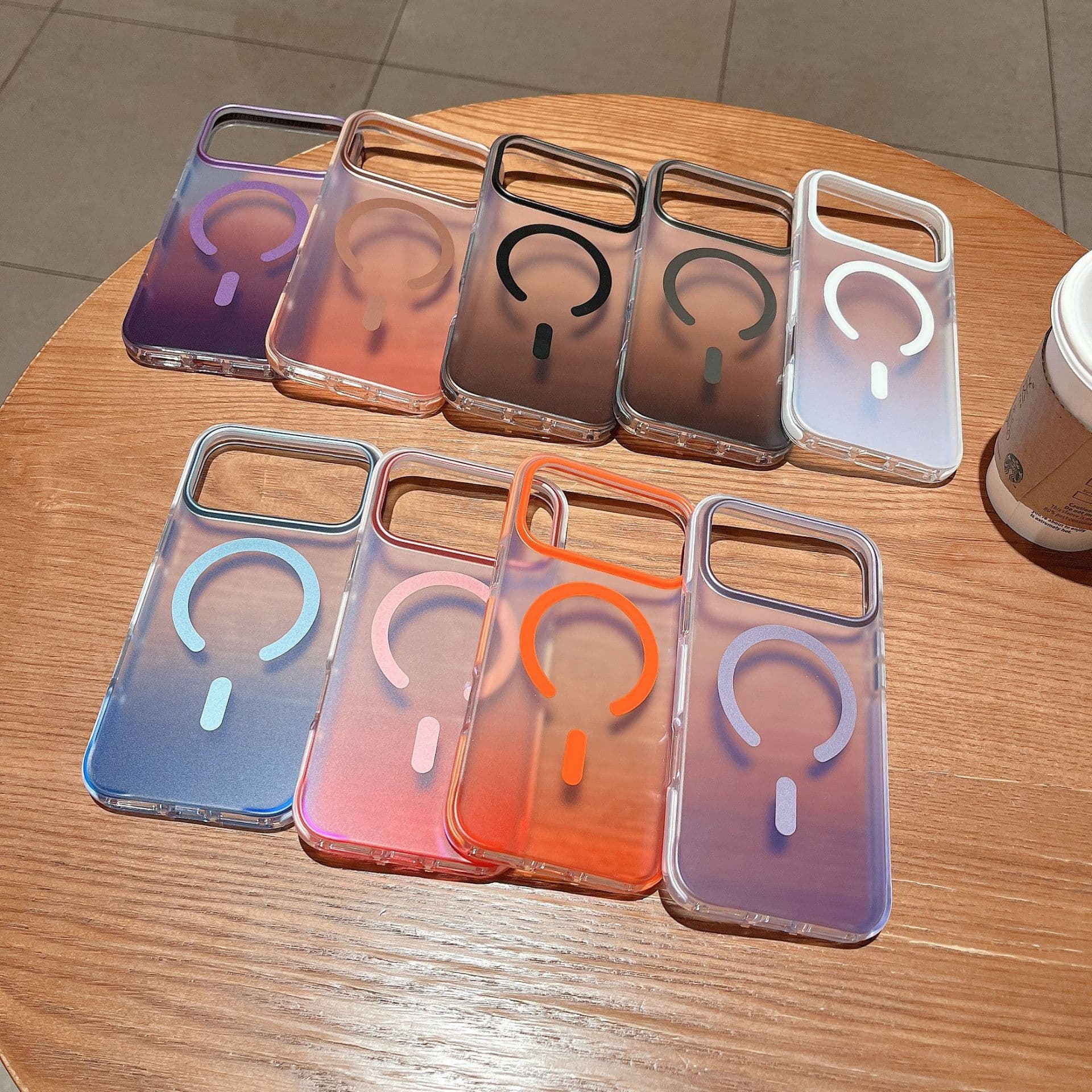 Magnetic Phone Case for iPhone 17 Pro Max Blue Gradient Apple 16 Dual-Color Airbag Shockproof Protective Cover