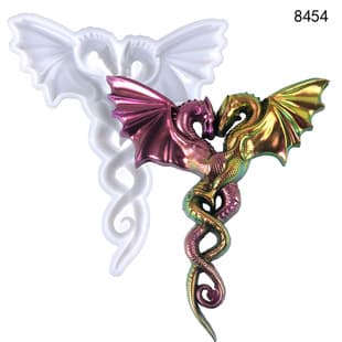 Couple Dragon Figurine Resin Mold DIY Wall Decoration Hanging Ornament Semi-3D Love Dragon Silicone Mold