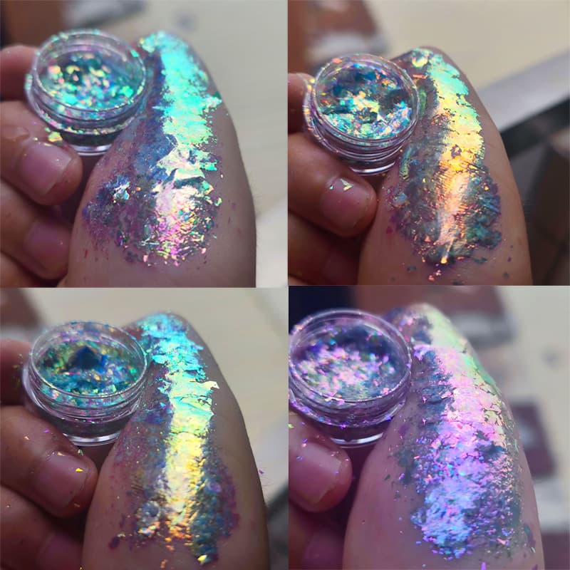 Cross-border new product Opal Pink Polarized Chameleon Dreamy High Flash Aurora Thin Ice Crystal Cloud Brocade Powder Nail Art Accessories