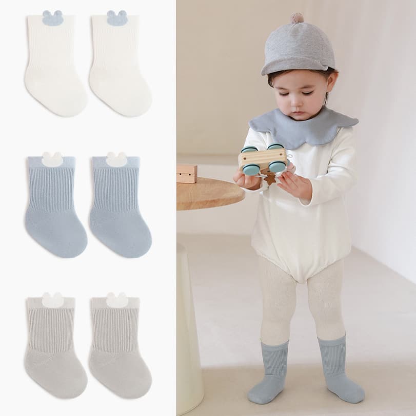 Newborn Baby Socks 0-5 Years Seamless Breathable Spring Autumn Infant Boys Girls Non-Binding Loose Cuff Socks