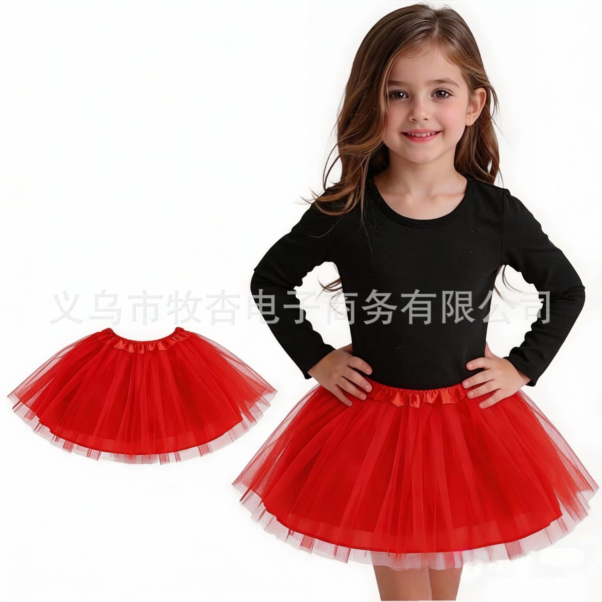 European and American children's skirt tutu skirt ballet dance skirt girls half-length gauze skirt three-layer mesh with lining tutu skirt