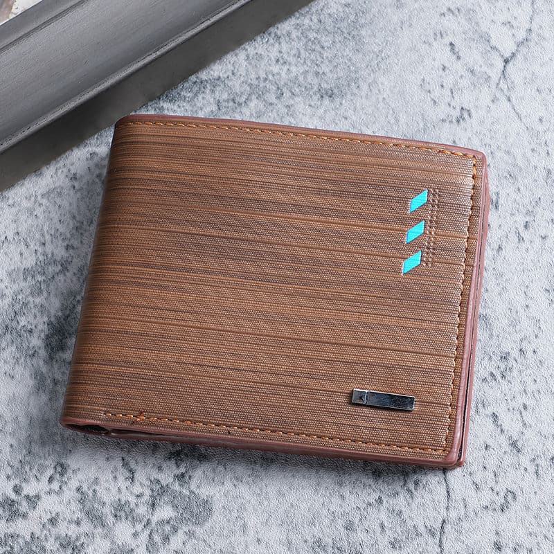 Short Men's Wallet Trendy Youth Multi-Card Slot Money Clip Horizontal Fashion Ticket Holder Urban Minimalist PU Leather Wallet
