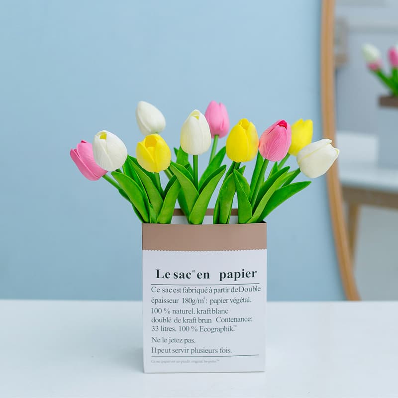 Touch Moisturizing PU Mini Tulip Artificial Flower Wholesale, Wedding Floral Decor, Home Landscape Ornament