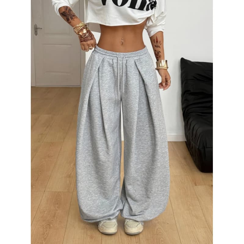 Cross-border Y2K American Street Style Sweatpants High-Waist Loose Pleated Wide-Leg Casual Athletic Pants