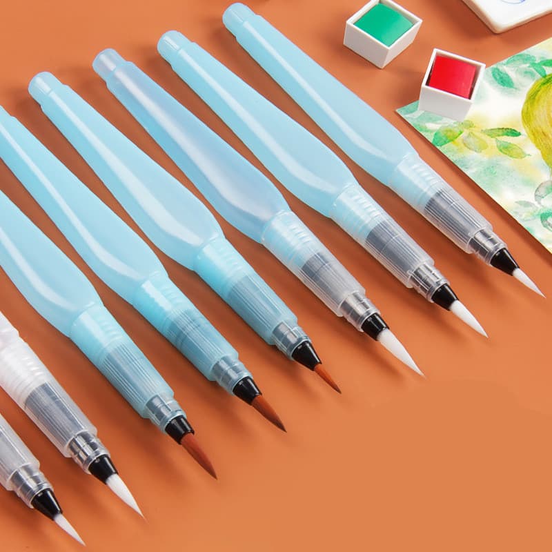 Bailunsi Water Brush Pen Large Medium Small Tip Drawing Supplies Absorbent Nylon Soft Tip Line Drawing Water Storage Brush Pen