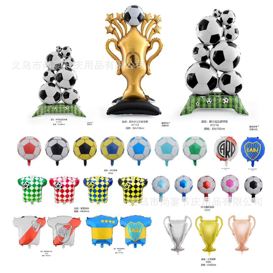 2026 FIFA World Cup Europe Qualifiers Soccer Ball Aluminum Foil Balloon Fan Party Venue Decoration Jersey Shaped Balloon