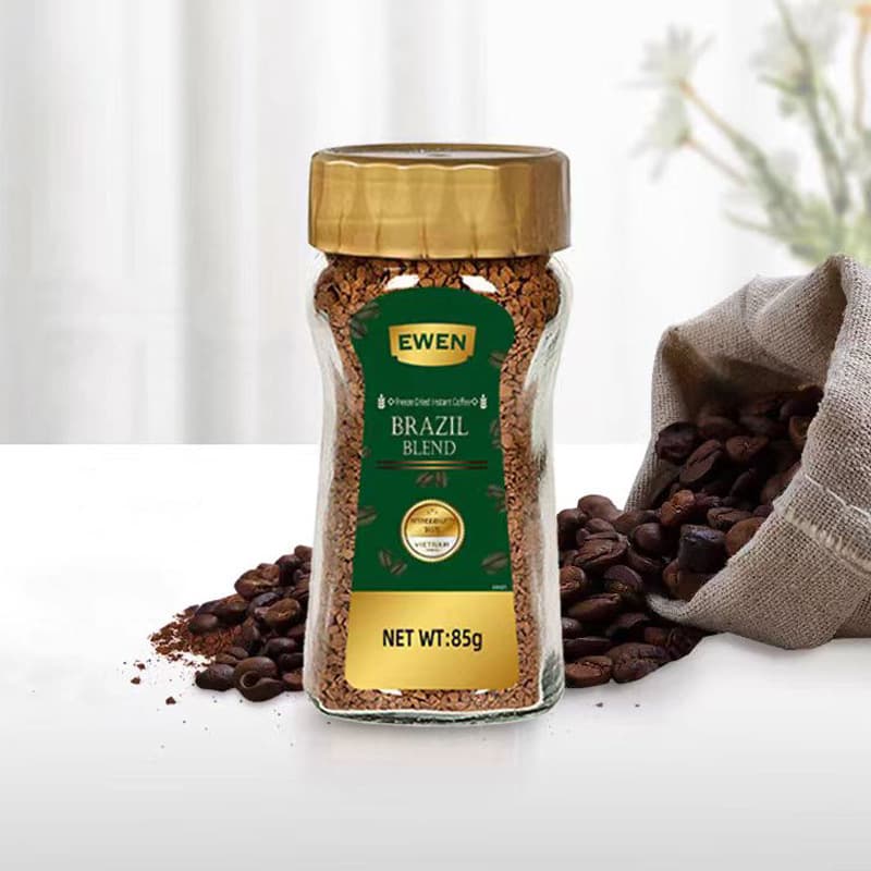 New Glass Coffee Bottle Clear Glass Bottle Coffee Storage Bottle Plastic Lid Glass Jar Airtight Bottle Instant Coffee