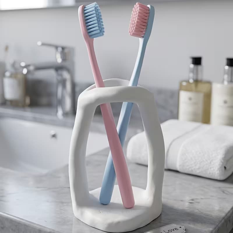 Cross-border new product·Nordic style simple home decoration pure white toothbrush cup holder