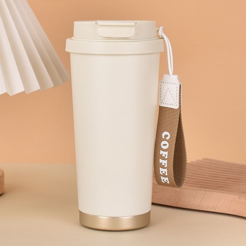 Lily of the Valley New Coffee Cup 316 Stainless Steel Insulated Thermos, High Aesthetics Portable Tumbler Large Capacity Straw Cup