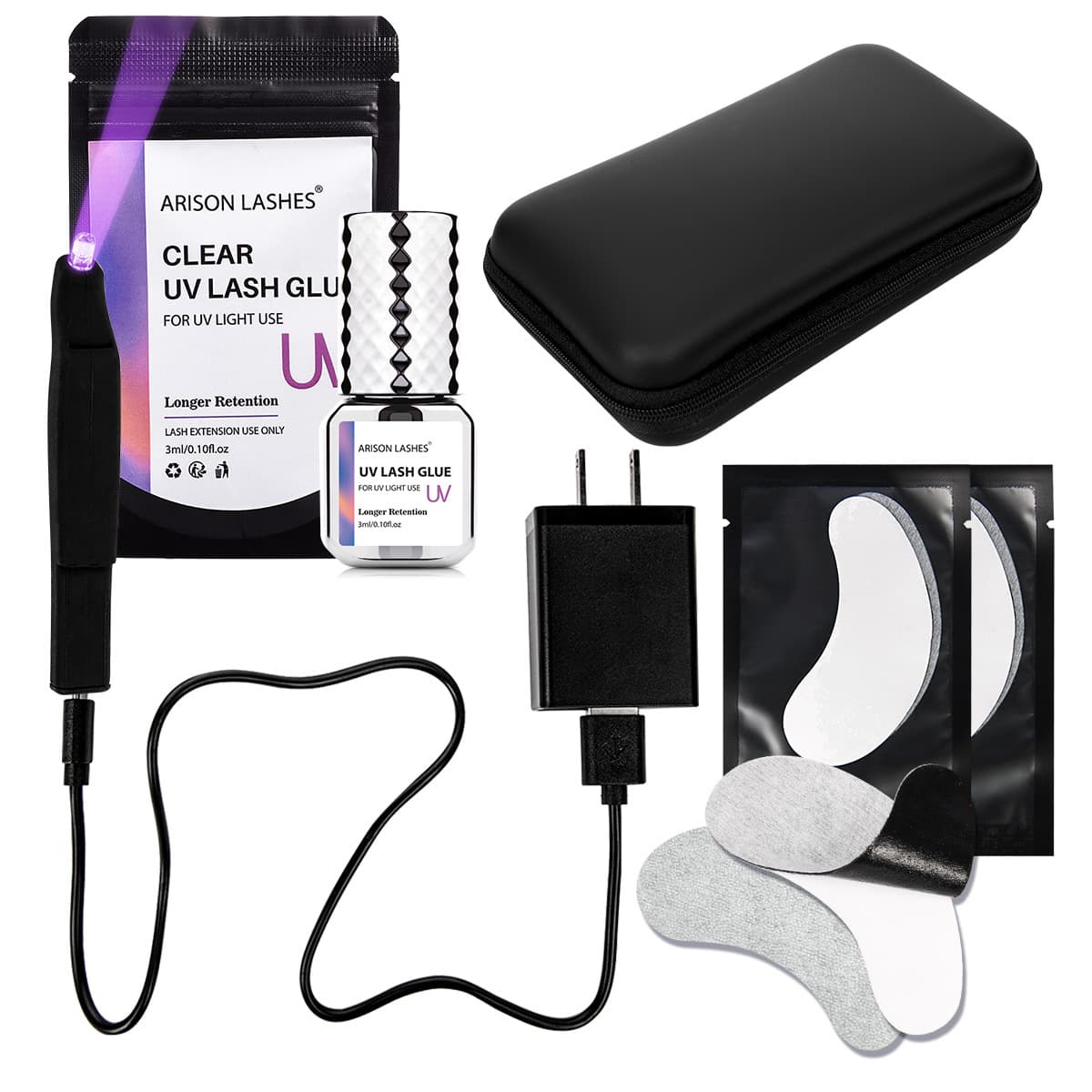 UV eyelash glue purple light eyelash grafting set fingertip purple light eyelash beauty shop glue lighting set
